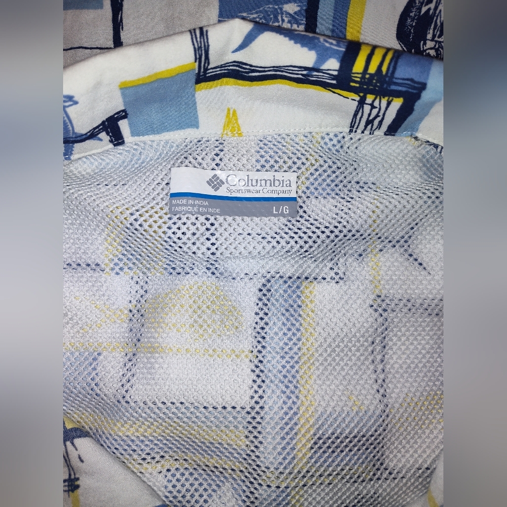 Columbia Blue and Yellow Graphic Shirt